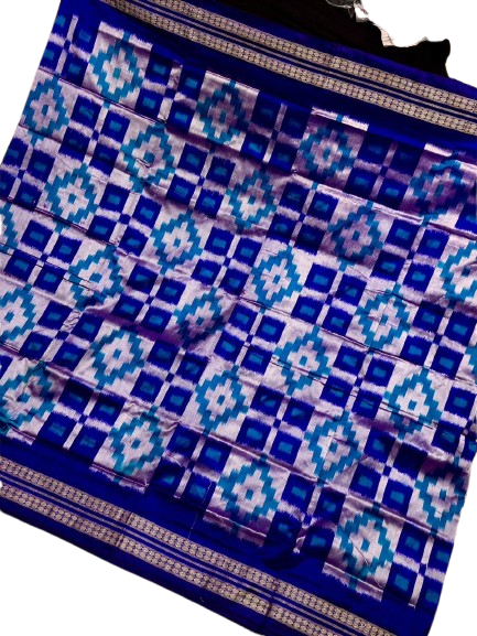 Sambalpuri Pasapali Saree - Blue