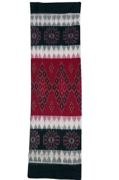 Sambalpuri Pasapali Saree - Red & Black