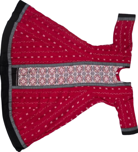 Sambalpuri Ikat Frock (Girls) - Red