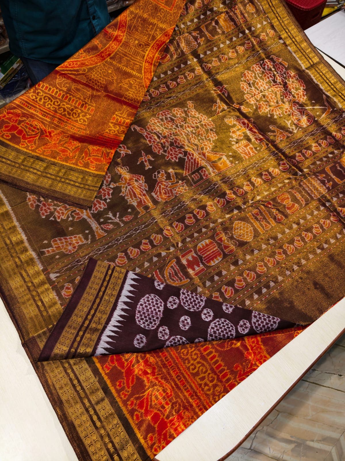 Pure Sambalpuri Tissue Saree